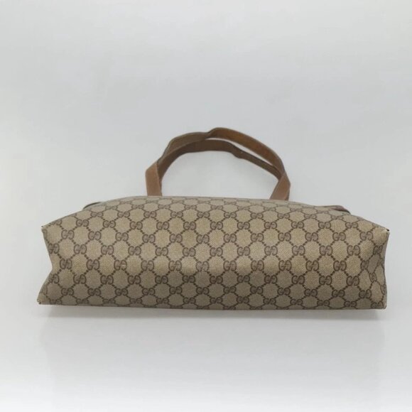 GUCCI GG Supreme Web Sherry Line Tote Bag PVC Beige Gold 39 02 091 Auth 135062 - Picture 10 of 15